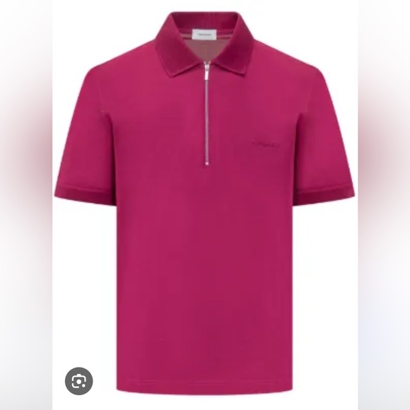 Salvatore Ferragamo Pink Polo Shirt with Zippered Placket - Picture 2 of 10